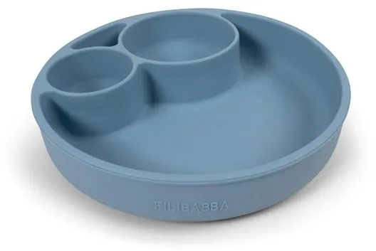 Filibabba Silikon-Teller mit Unterteilung - Powder Blue