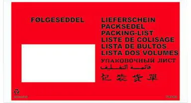 Docustick-Lieferscheintasche mit Aufdruck in 10 Sprachen C65 225 mm x 122 mm