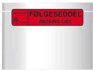 Docustick Standard selbstklebende Lieferscheintasche mit Aufdruck C5 225 mm x 165 mm