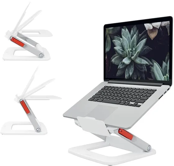 Leitz Ergo verstellbarer Multi-Winkel-Laptopständer, 63 % recycelter Kunststoff, weiß